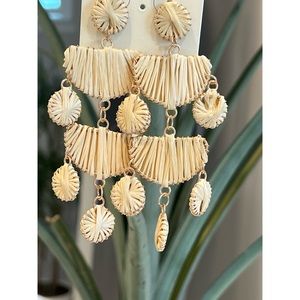 AVEC Beautiful Rafia dangle post earrings NWT